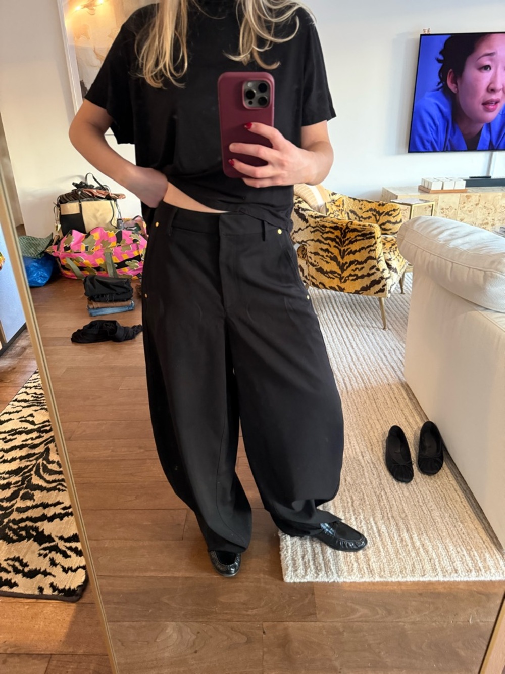 Rebecca Minkoff Black Wide Leg Trousers